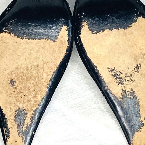 Rene Caovilla Stiletto Heels Pointy Toe Bead D'Orsay 8 8.5 39 Witch Black Velvet - Picture 12 of 16